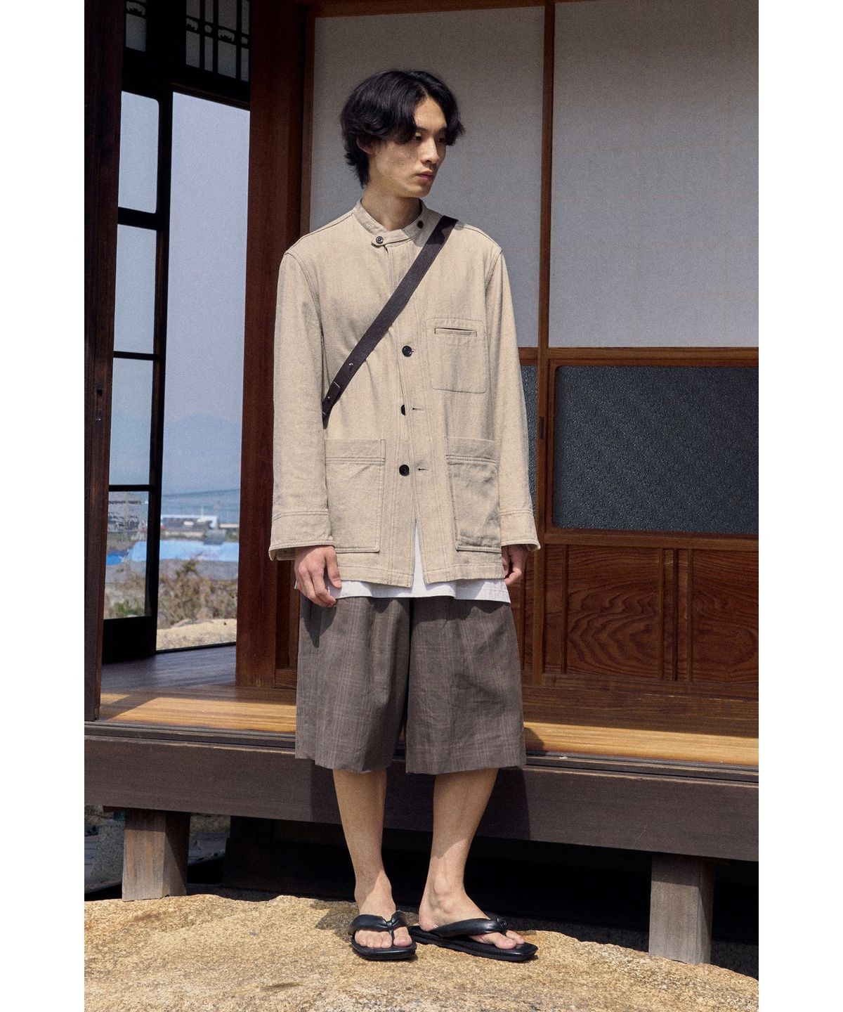 유스(YOUTH) Wide String Half Pants - Brown Check