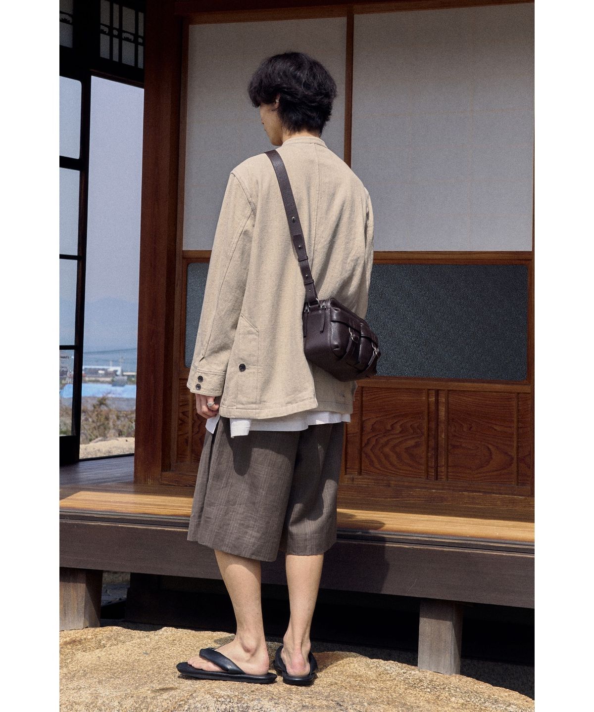 유스(YOUTH) Wide String Half Pants - Brown Check