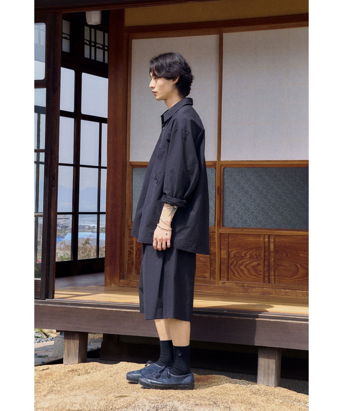 유스(YOUTH) Wide String Half Pants - Black
