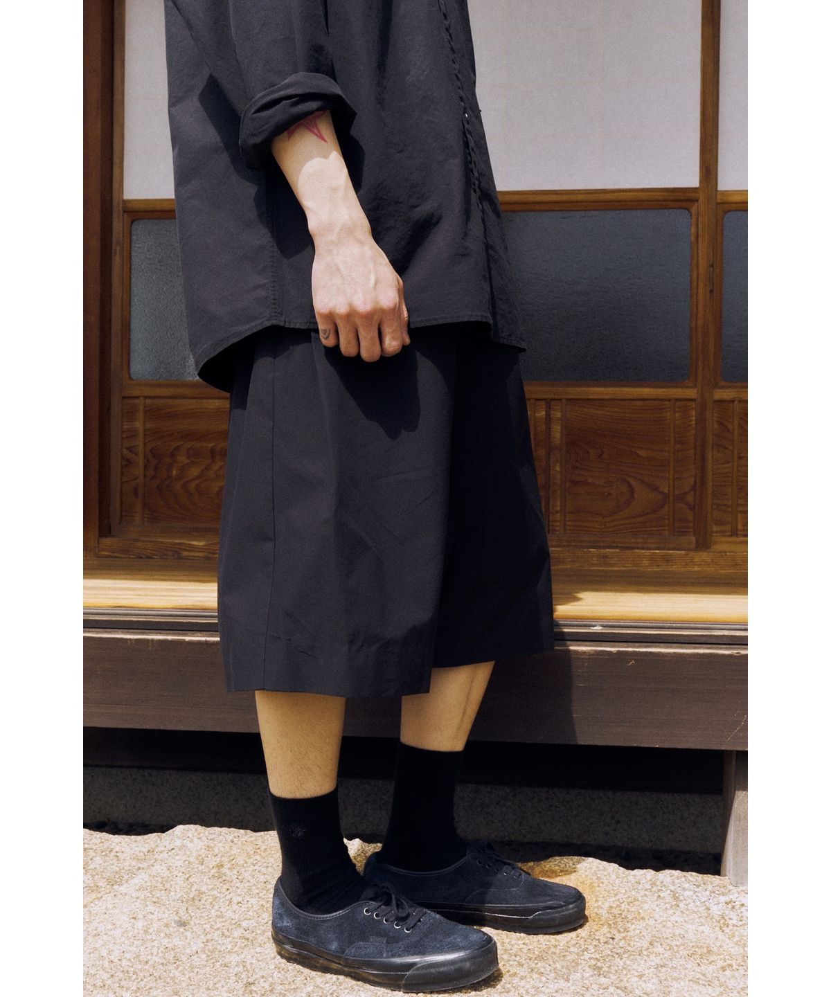 유스(YOUTH) Wide String Half Pants - Black