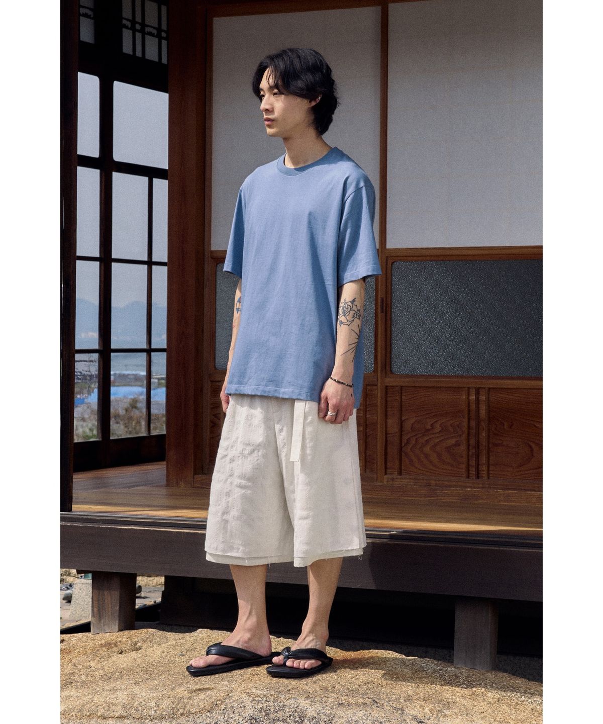 유스(YOUTH) Layered Bermuda Pants - Ivory Check
