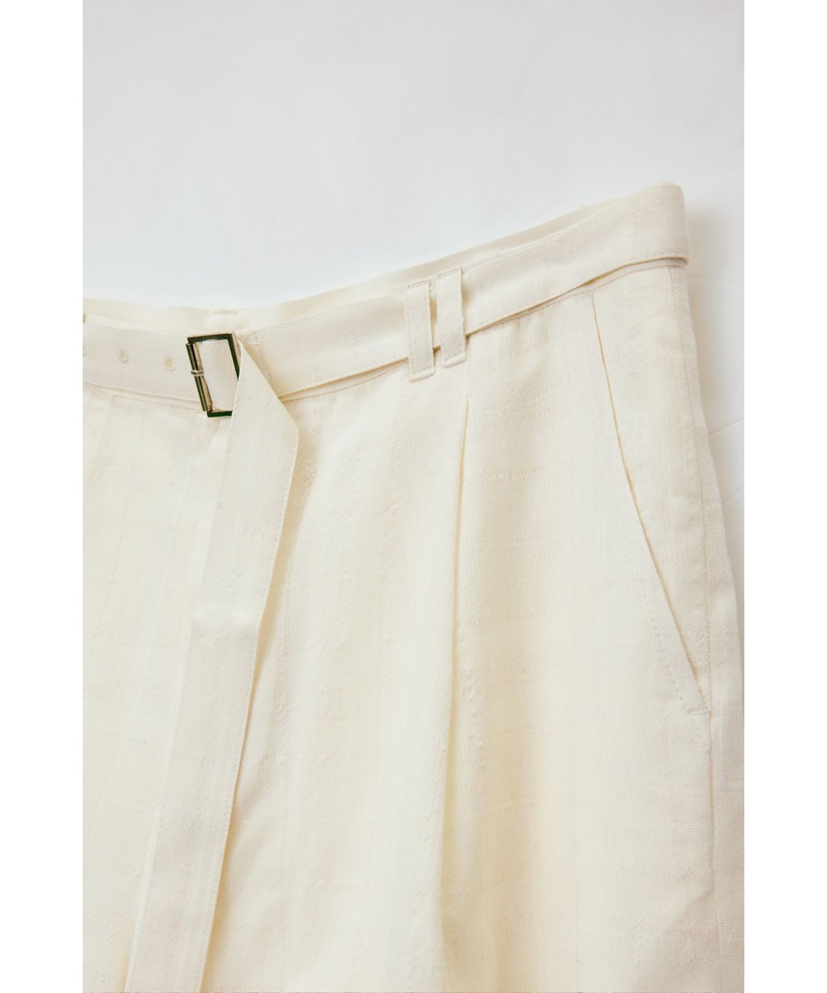 유스(YOUTH) Layered Bermuda Pants - Ivory Check