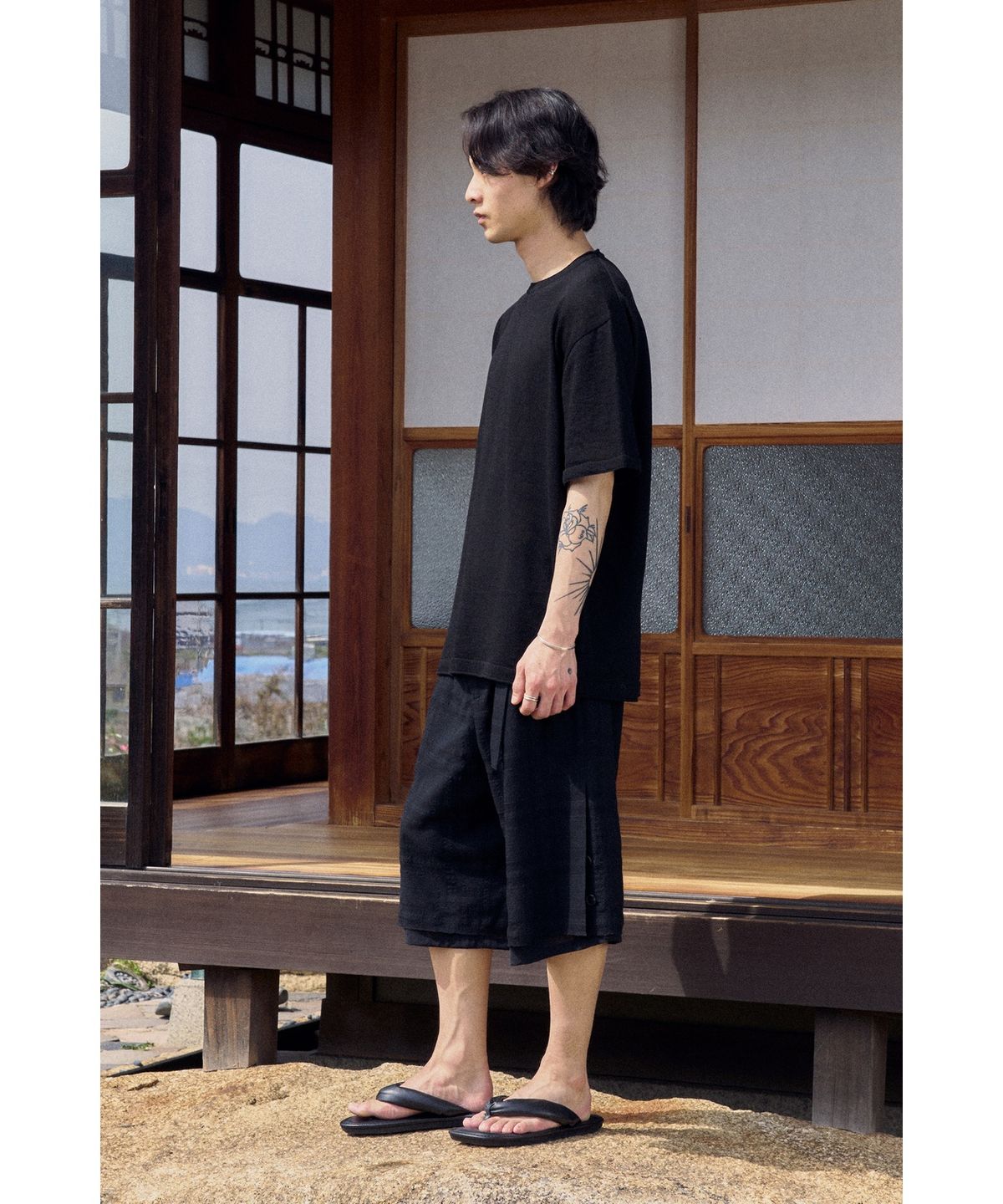 유스(YOUTH) Layered Bermuda Pants - Black Check