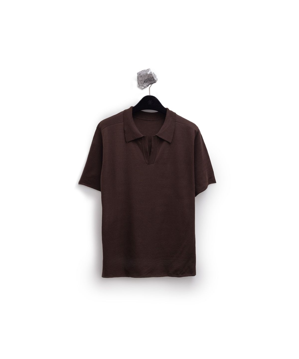 유스(YOUTH) Knit Collar T-shirt - Dark Brown