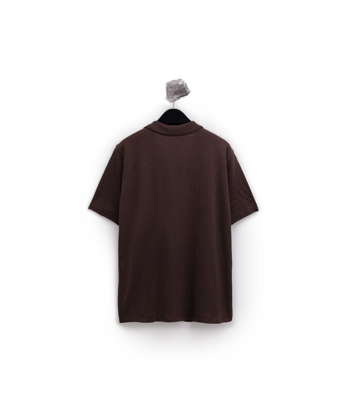 유스(YOUTH) Knit Collar T-shirt - Dark Brown