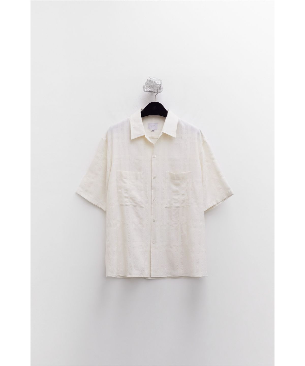 유스(YOUTH) Convertible Collar Half Shirt - Ivory Check