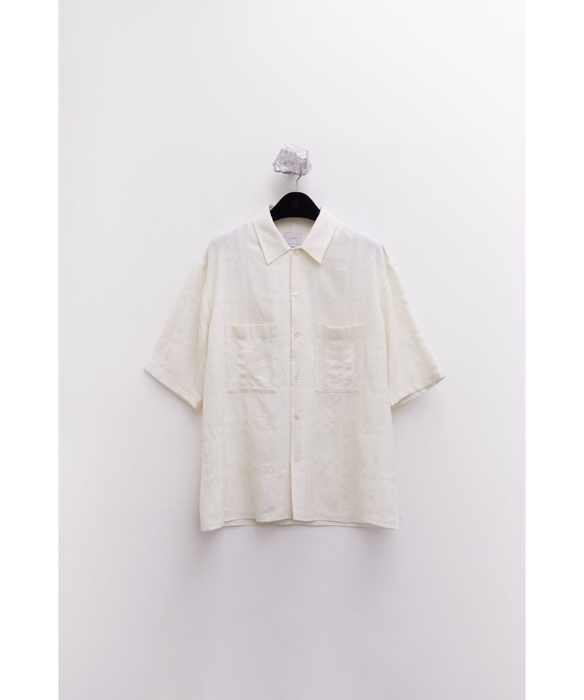 유스(YOUTH) Convertible Collar Half Shirt - Ivory Check