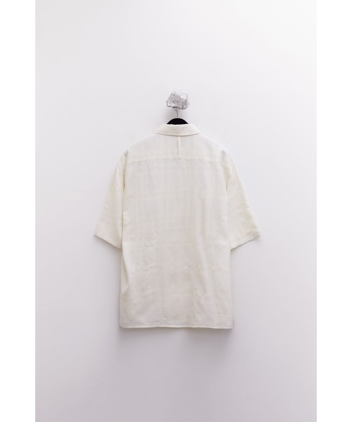 유스(YOUTH) Convertible Collar Half Shirt - Ivory Check