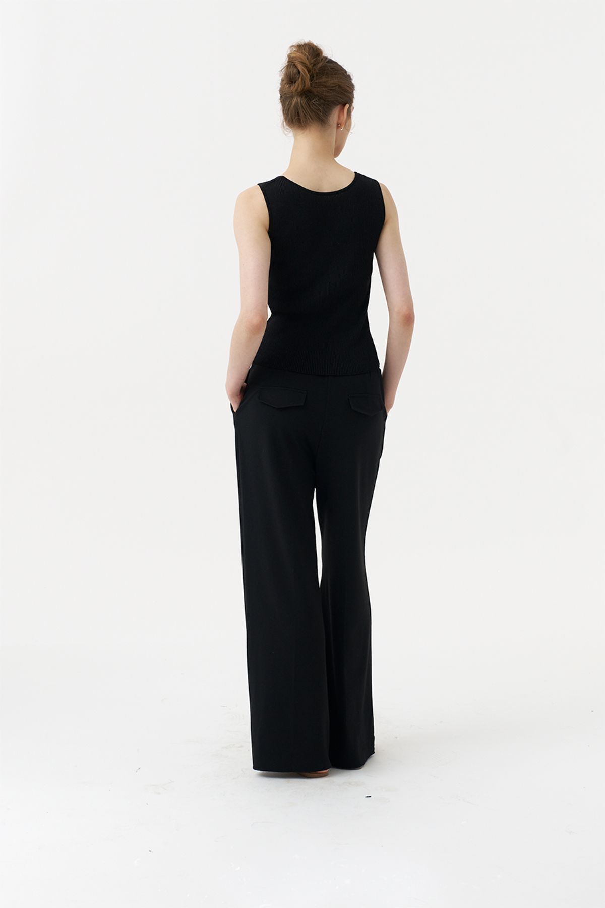 아코디코(ACODICO) Ribbed Linen Sleeveless Top