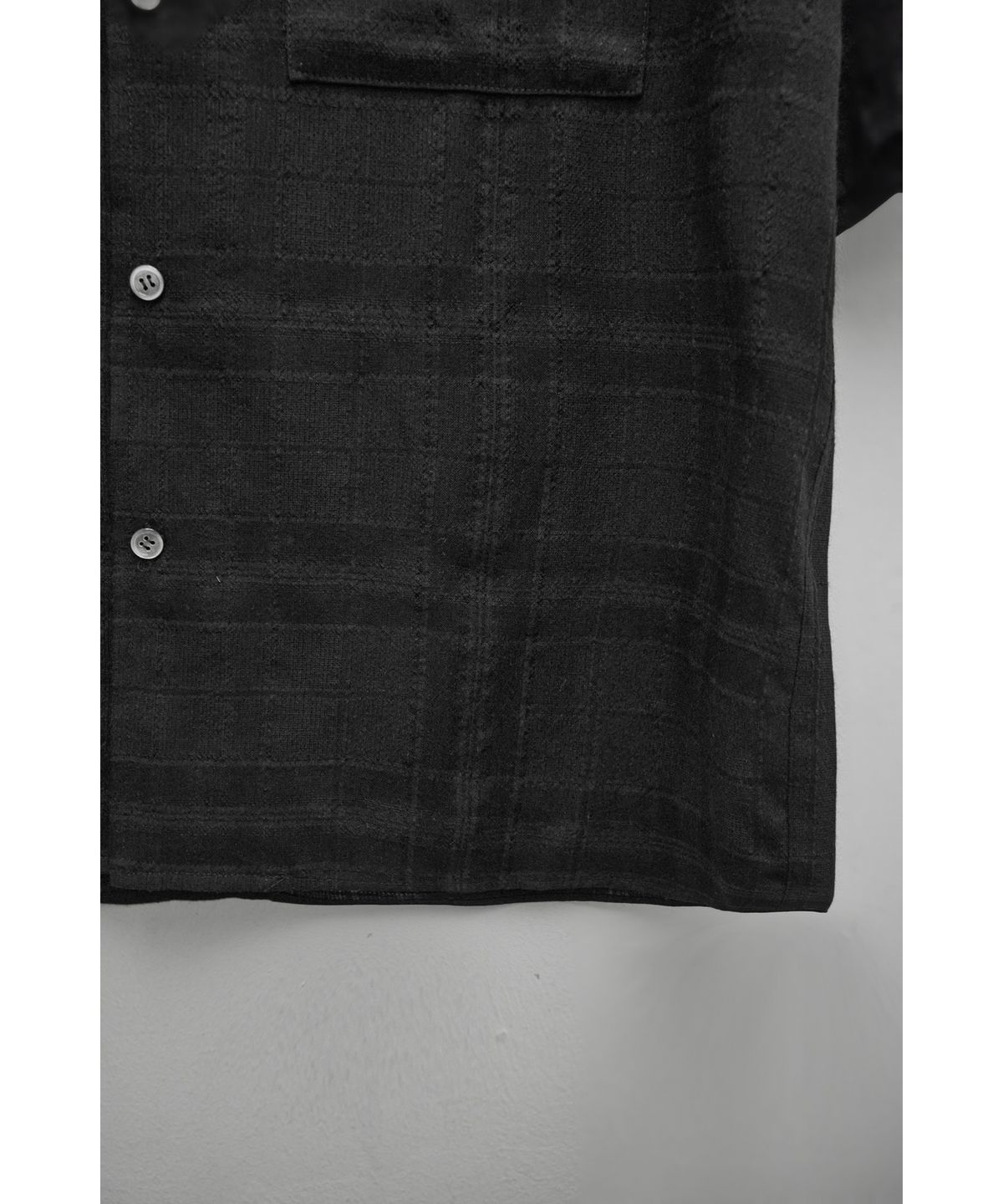 유스(YOUTH) Convertible Collar Half Shirt - Black Check