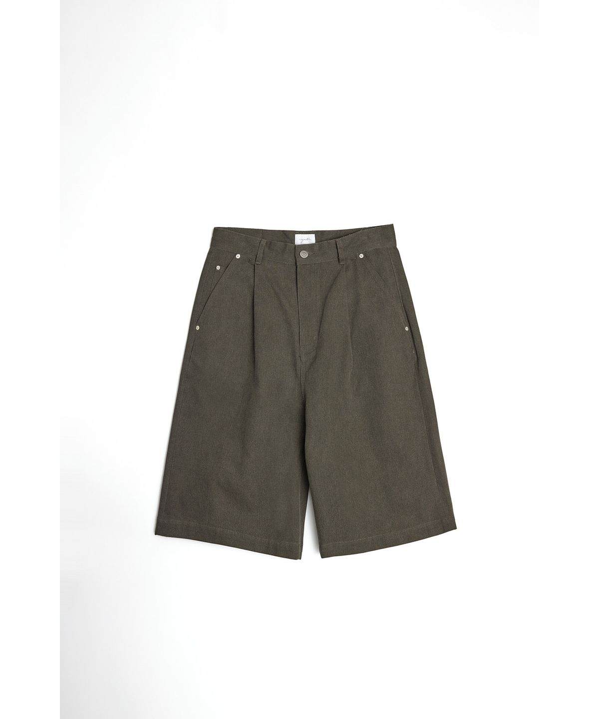 유스(YOUTH) Wide Half Denim Pants - Khaki