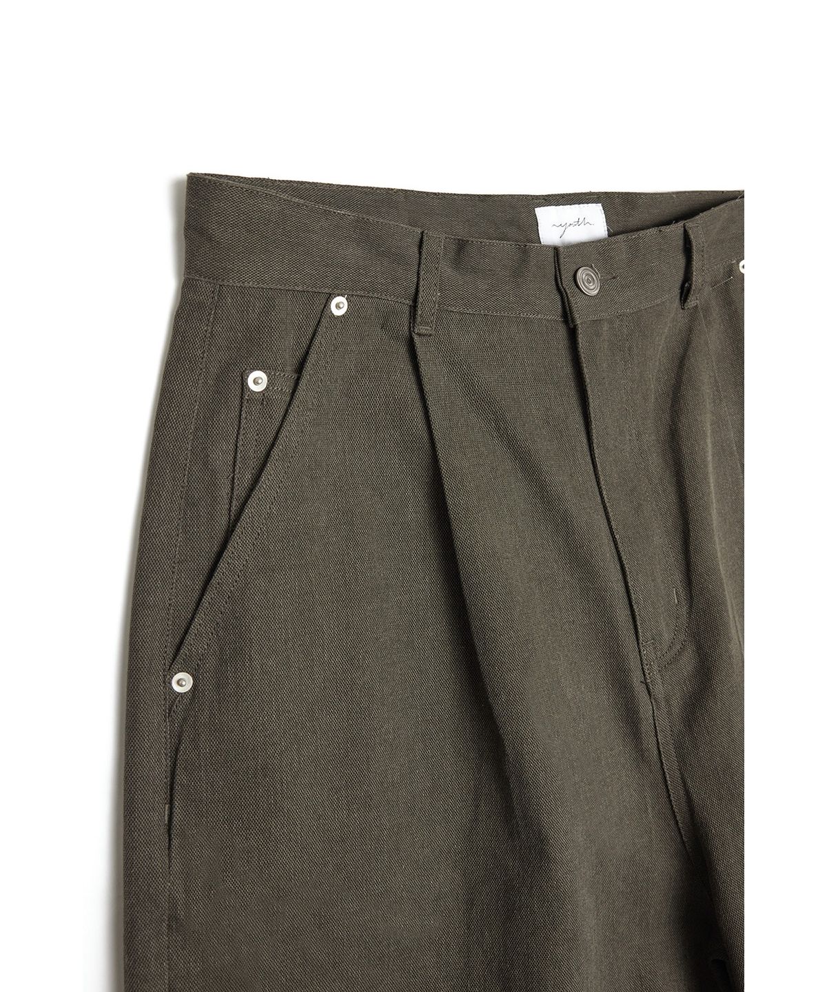유스(YOUTH) Wide Half Denim Pants - Khaki