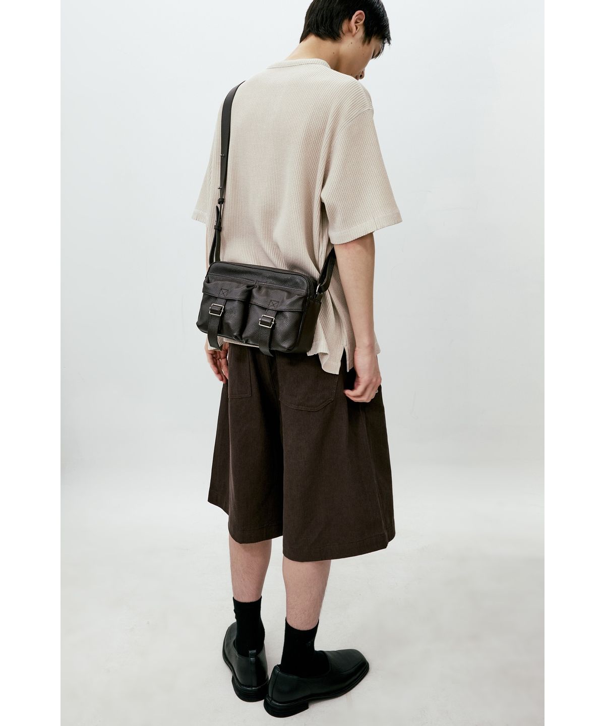 유스(YOUTH) Wide Half Denim Pants - Brown