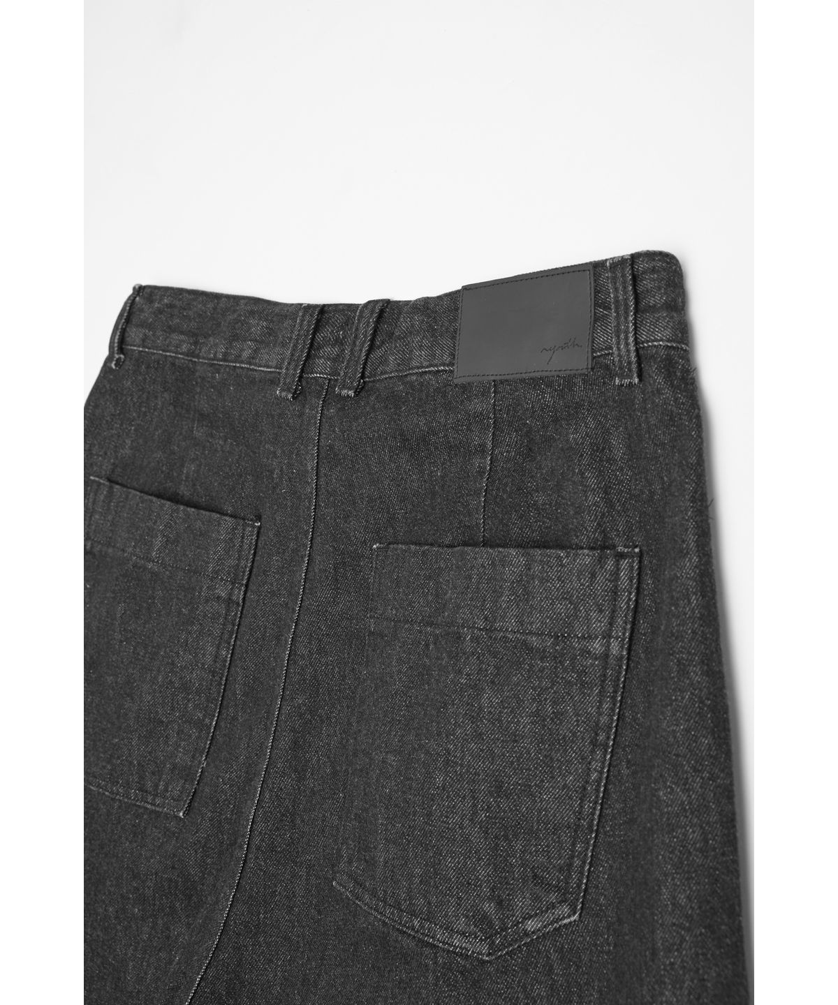 유스(YOUTH) Wide Half Denim Pants - Washed Black