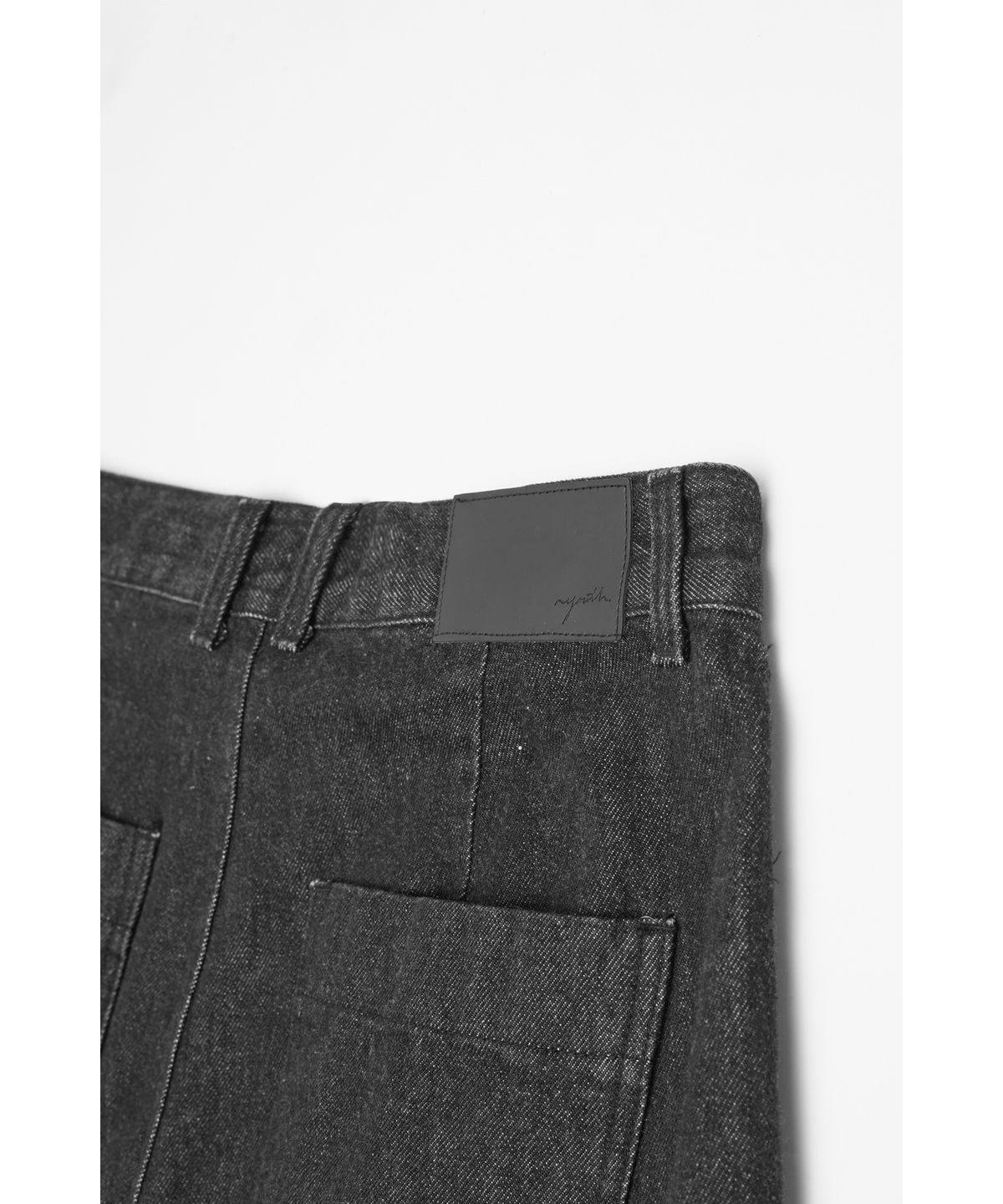 유스(YOUTH) Wide Half Denim Pants - Washed Black