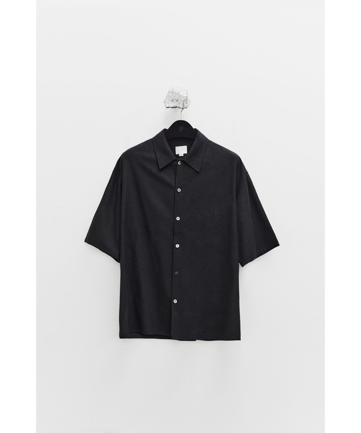 유스(YOUTH) Silk Nep Half Shirt - Black Silk