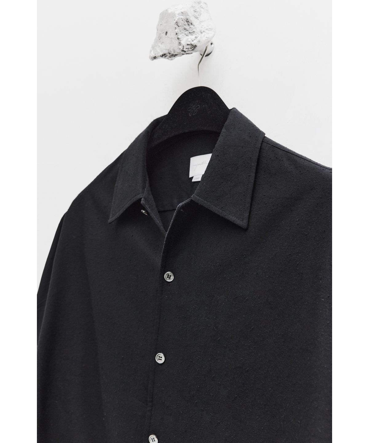 유스(YOUTH) Silk Nep Half Shirt - Black Silk