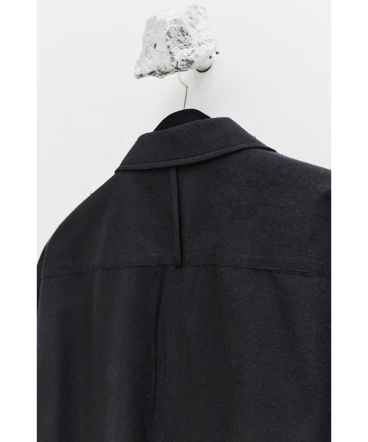 유스(YOUTH) Silk Nep Half Shirt - Black Silk