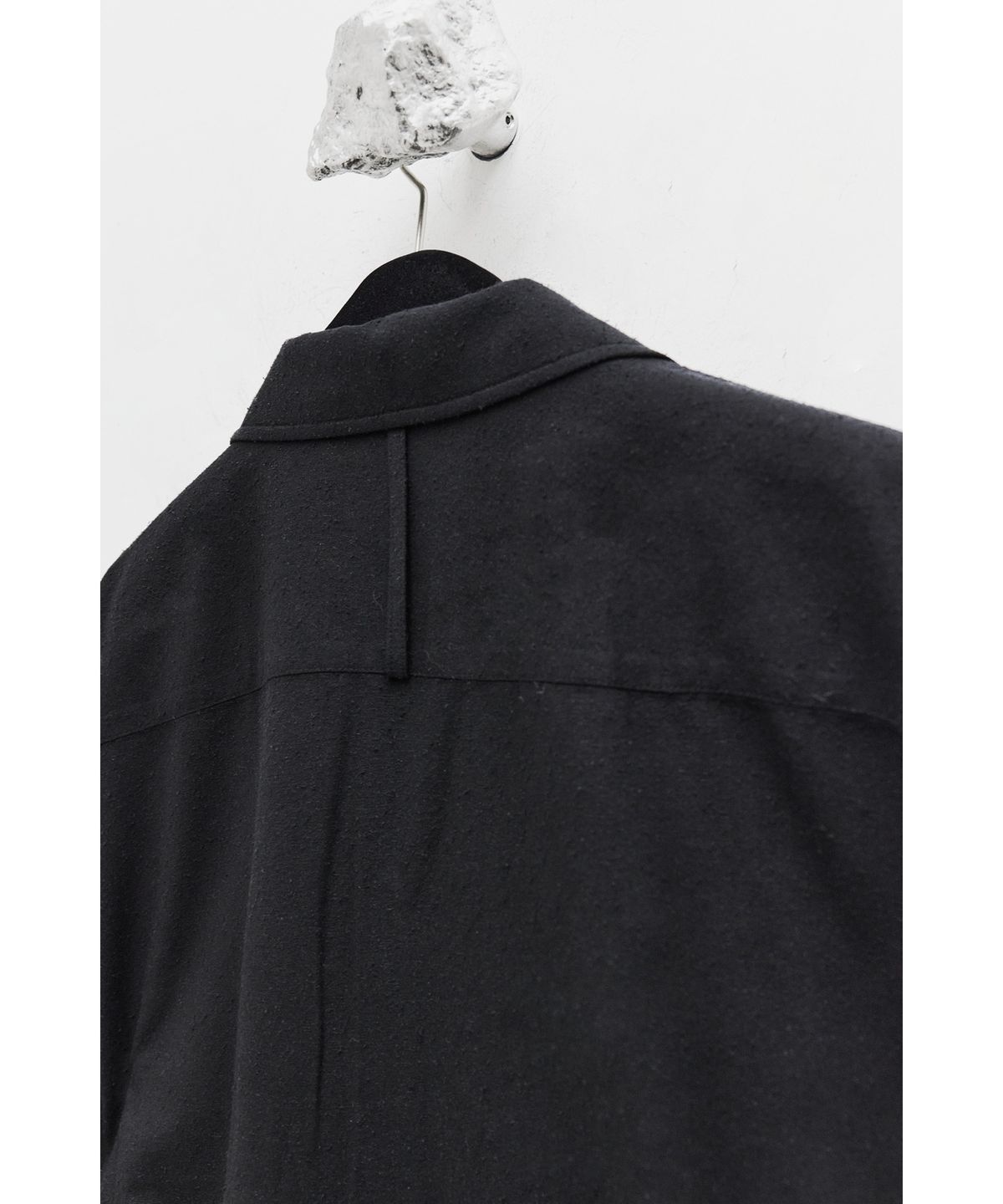 유스(YOUTH) Silk Nep Half Shirt - Black Silk