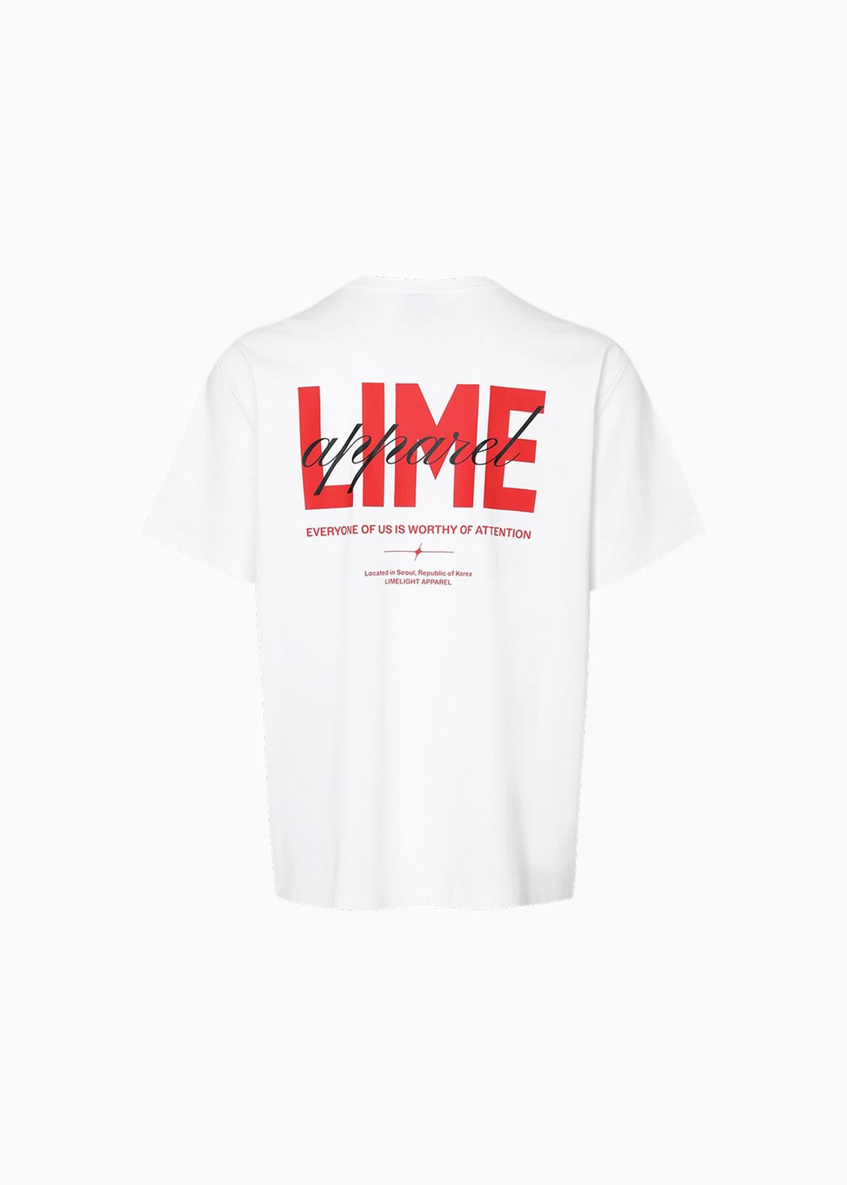 라임라잇 어패럴(LIMELIGHT APPAREL) 어패럴 라임 로고 티셔츠 (화이트/레드)