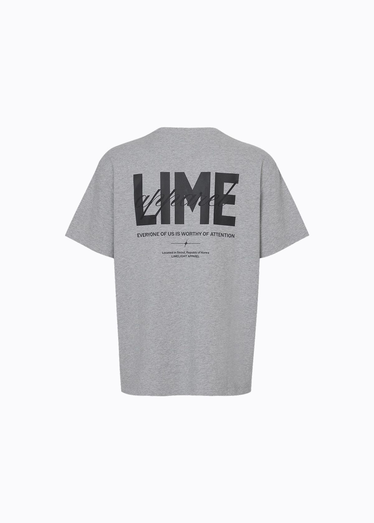 라임라잇 어패럴(LIMELIGHT APPAREL) 어패럴 라임 로고 티셔츠 (그레이 멜란지/그레이)