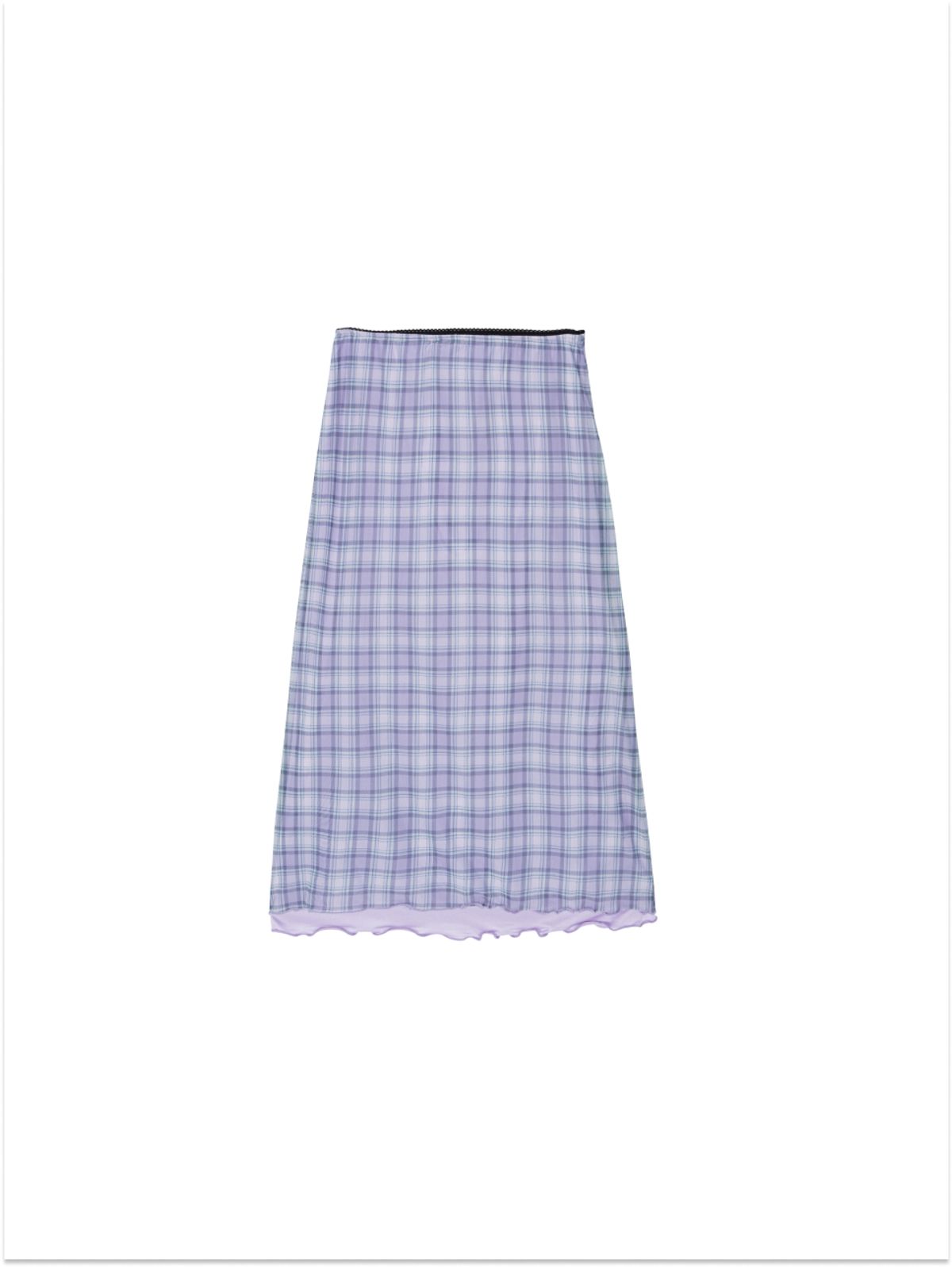 에즈이프 캘리(ASIF CALIE) VINTAGE CHECKERED LONG SKIRT PURPLE