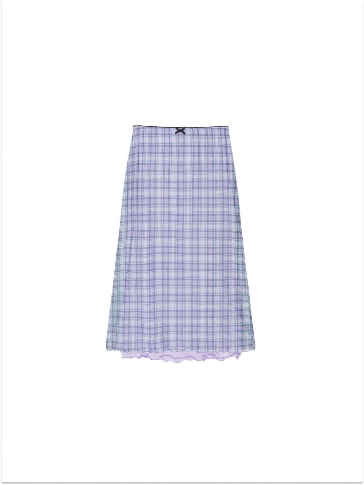 에즈이프 캘리(ASIF CALIE) VINTAGE CHECKERED LONG SKIRT PURPLE