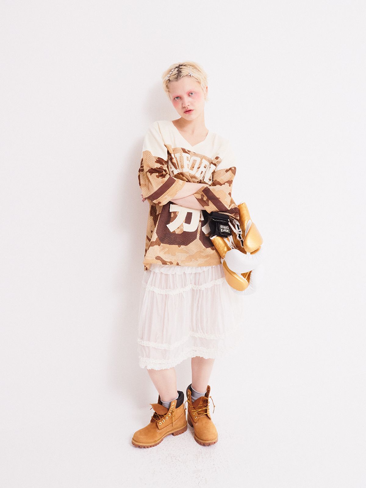 에즈이프 캘리(ASIF CALIE) SMOKE LONG 2WAY SKIRT WHITE
