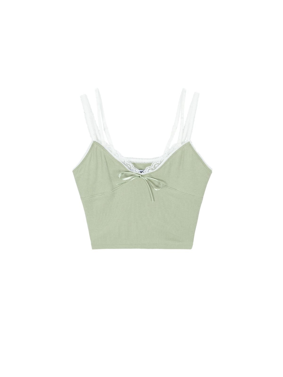 에즈이프 캘리(ASIF CALIE) GIRLISH RIBBON LAYERED SLEEVELESS KHAKI