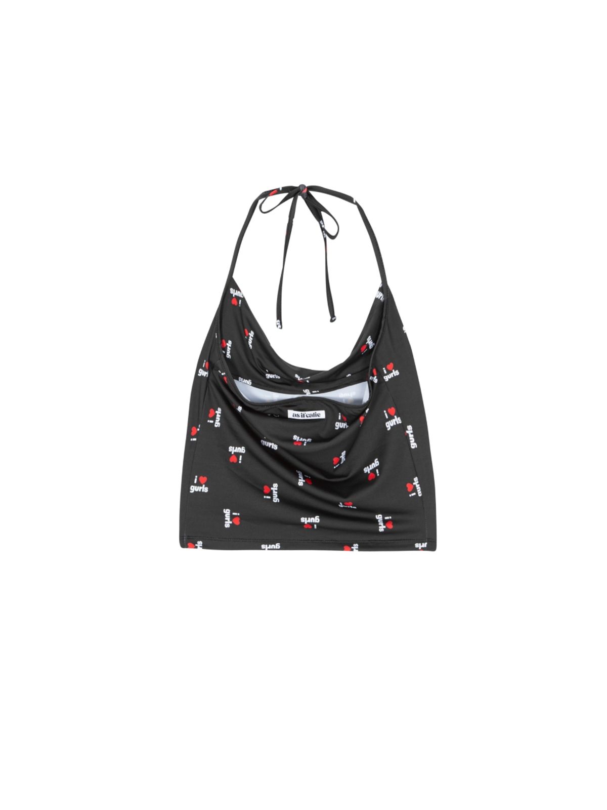 에즈이프 캘리(ASIF CALIE) LOVE GURLS GRAPHIC HALTERNECK SLEEVELESS BLACK