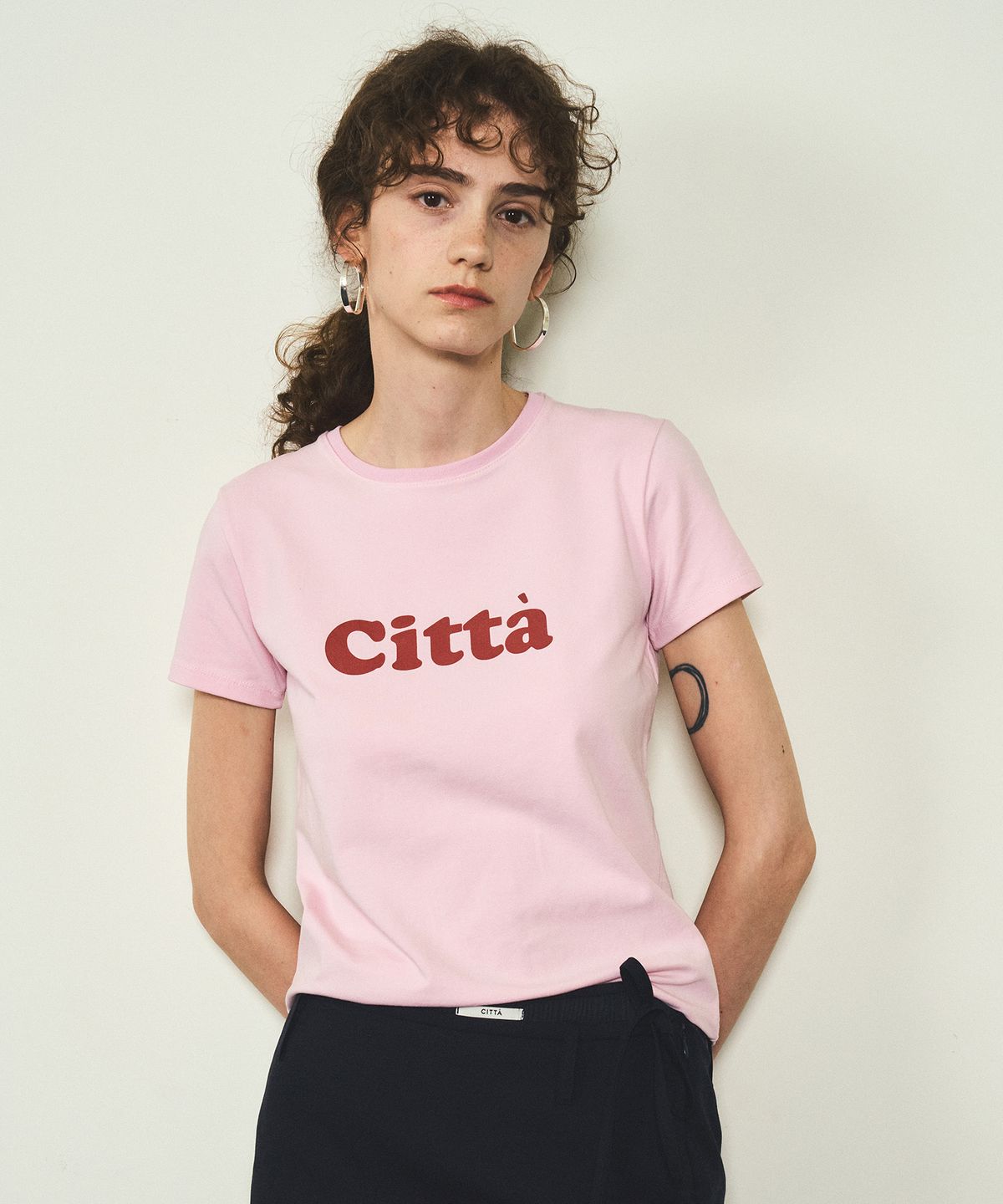 씨타(CITTA) 시그니처 로고 반팔 티셔츠_CTT332(핑크)