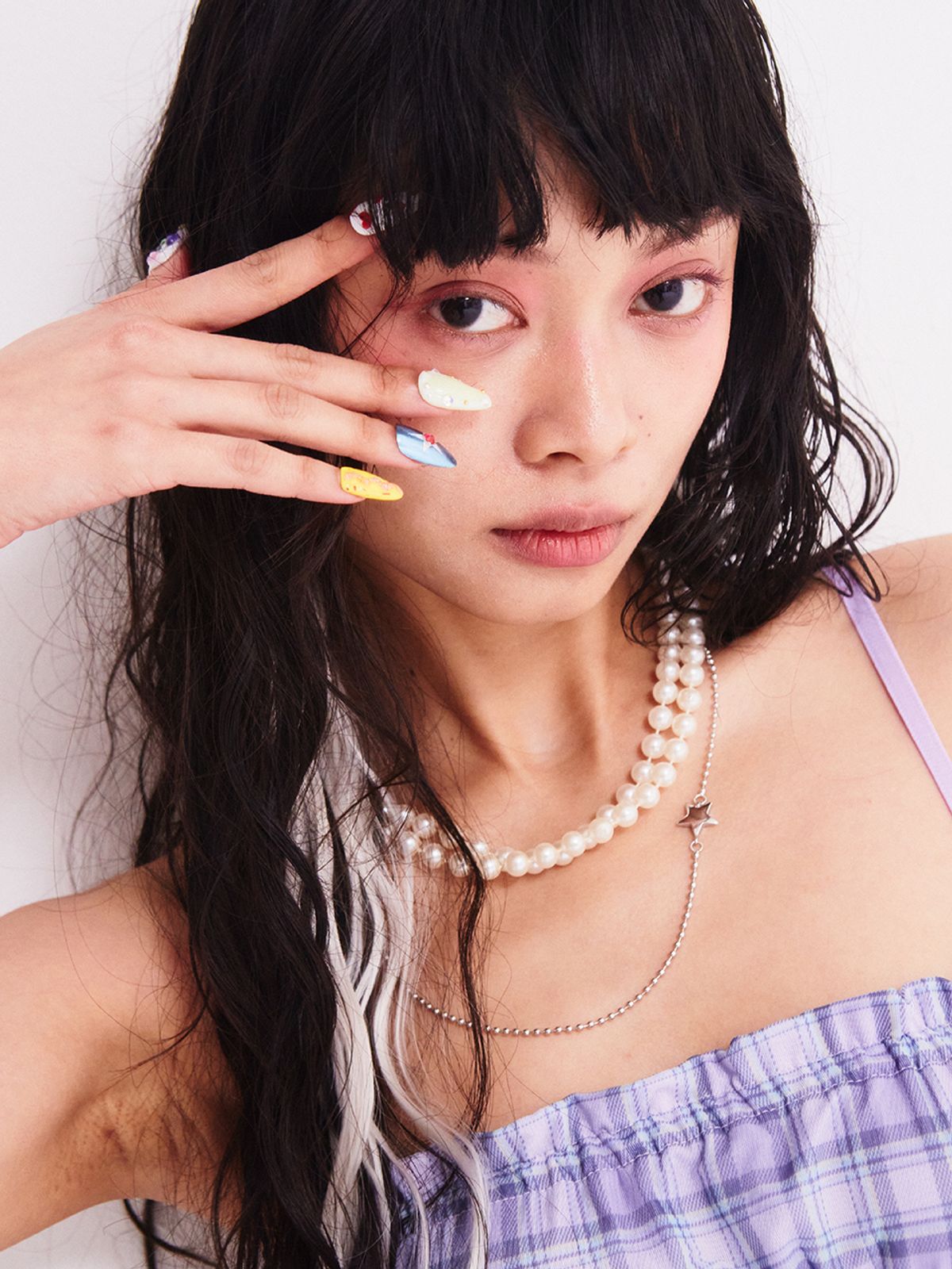 에즈이프 캘리(ASIF CALIE) VINTAGE CHECKERED BRA TOP PURPLE