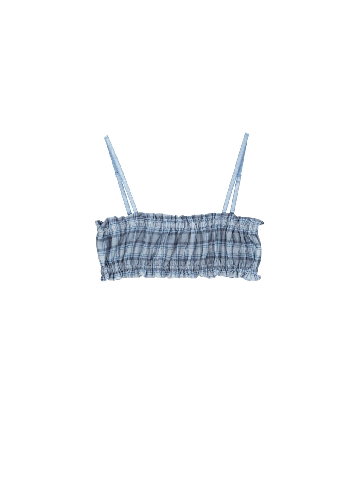 에즈이프 캘리(ASIF CALIE) VINTAGE CHECKERED BRA TOP SKY BLUE