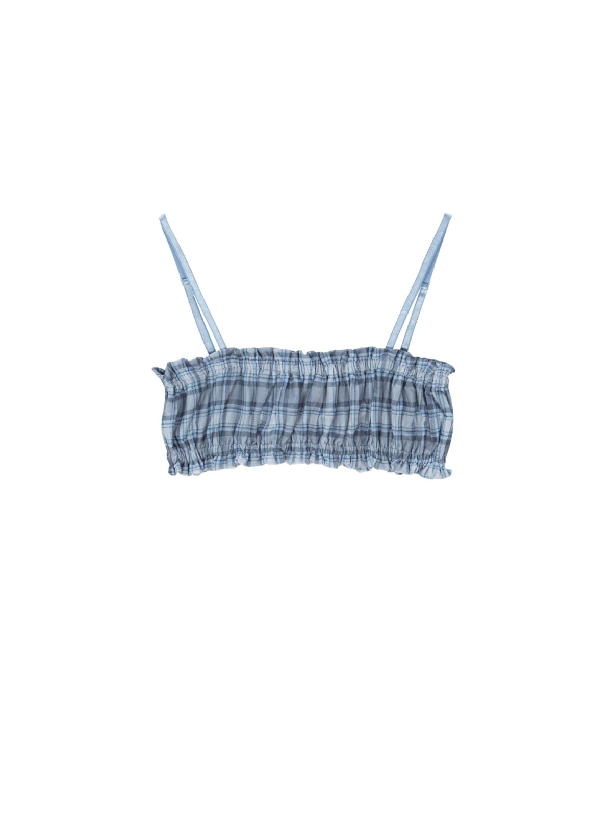 에즈이프 캘리(ASIF CALIE) VINTAGE CHECKERED BRA TOP SKY BLUE