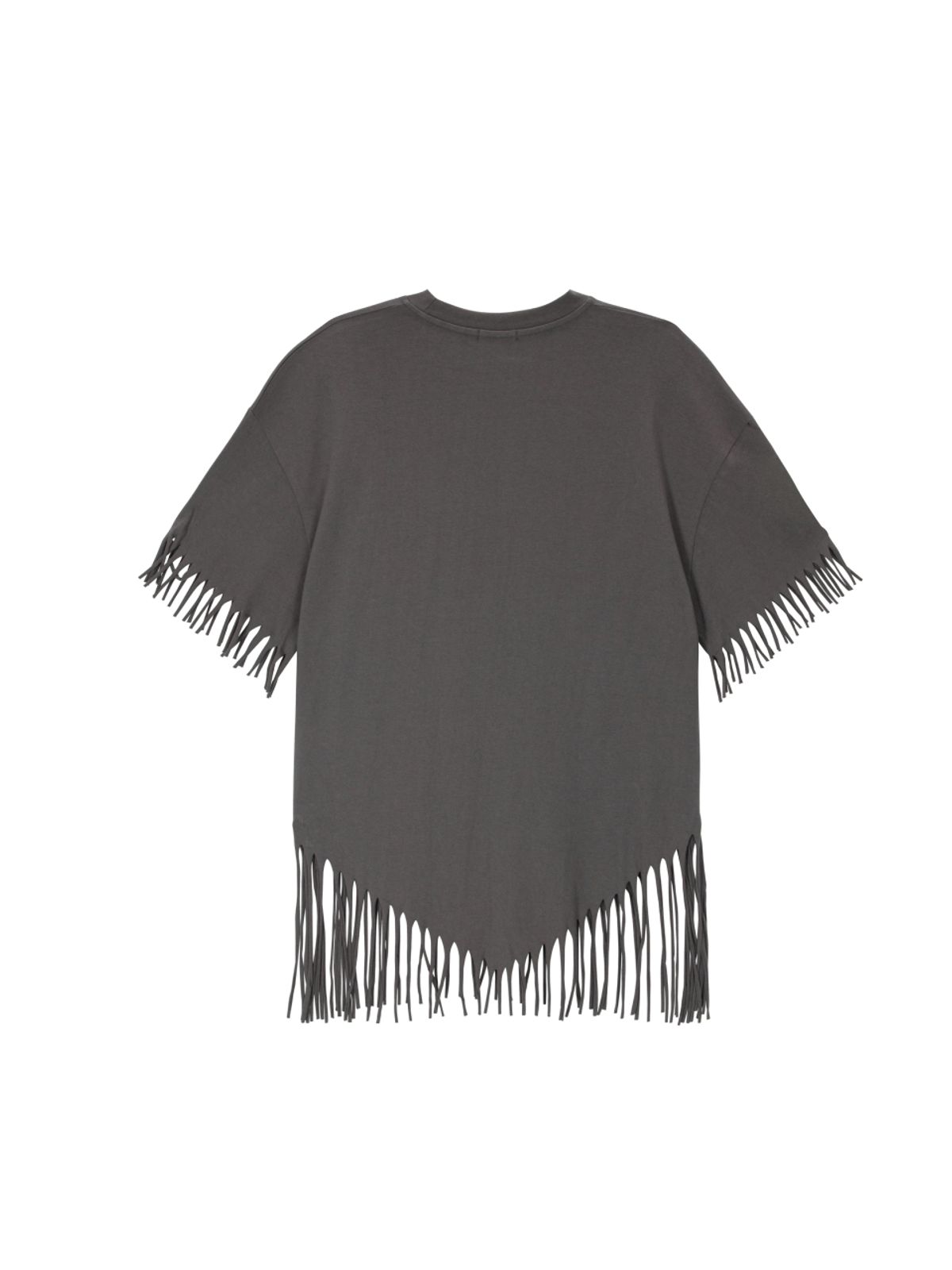 에즈이프 캘리(ASIF CALIE) GURLS OVERSIZED-FIT FRINGE T-SHIRT BROWN