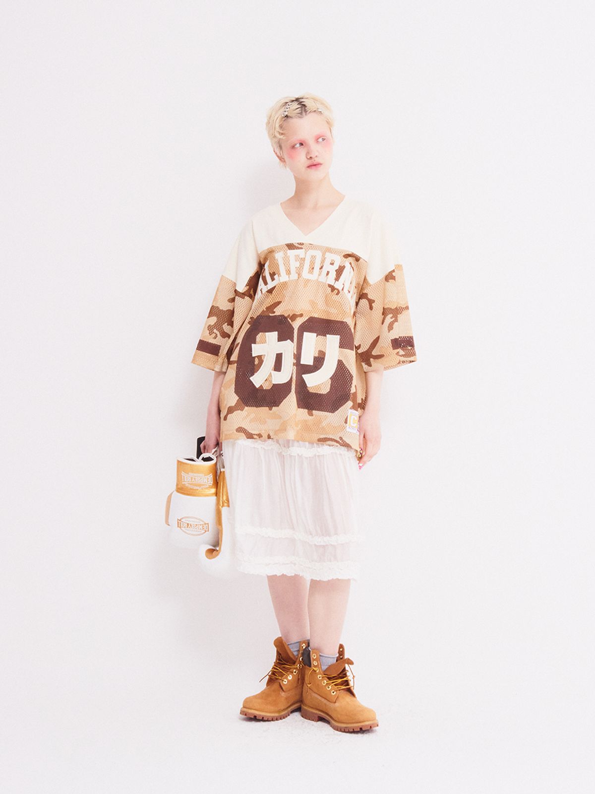 에즈이프 캘리(ASIF CALIE) MILITARY LOGO PATCH T-SHIRT BROWN