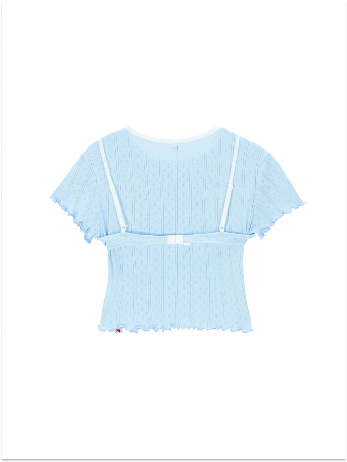 에즈이프 캘리(ASIF CALIE) LOVELY EYELET BRA T-SHIRT SET BLUE