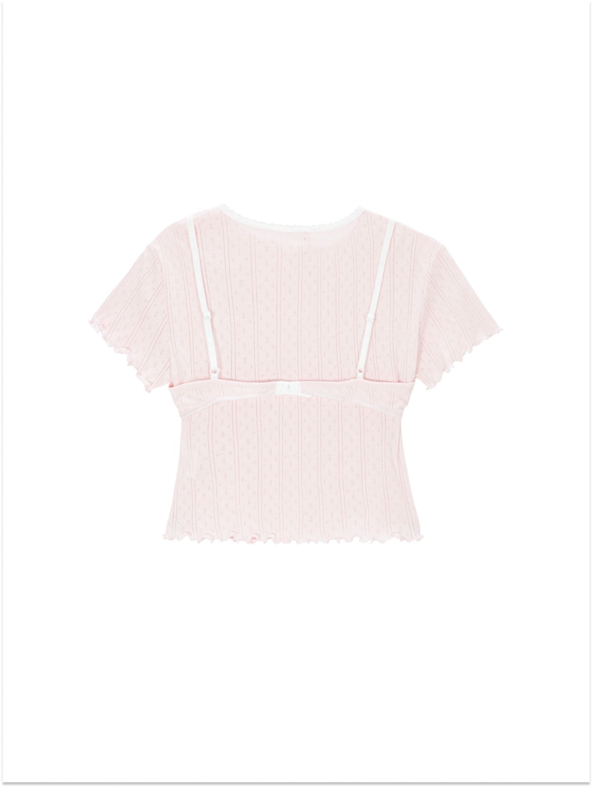 에즈이프 캘리(ASIF CALIE) LOVELY EYELET BRA T-SHIRT SET PINK