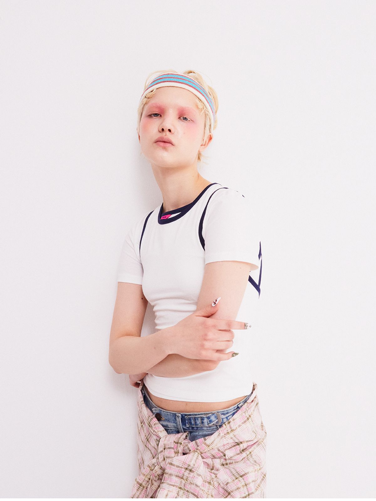 에즈이프 캘리(ASIF CALIE) COLORING DOUBLE LAYERED T-SHIRT IVORY