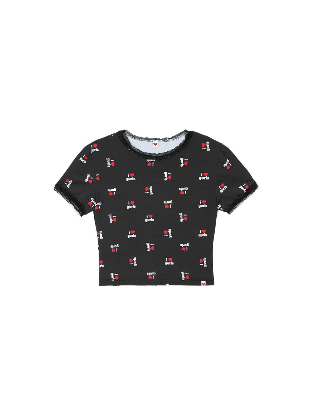 에즈이프 캘리(ASIF CALIE) LOVE GURLS GRAPHIC CROP T-SHIRT BLACK