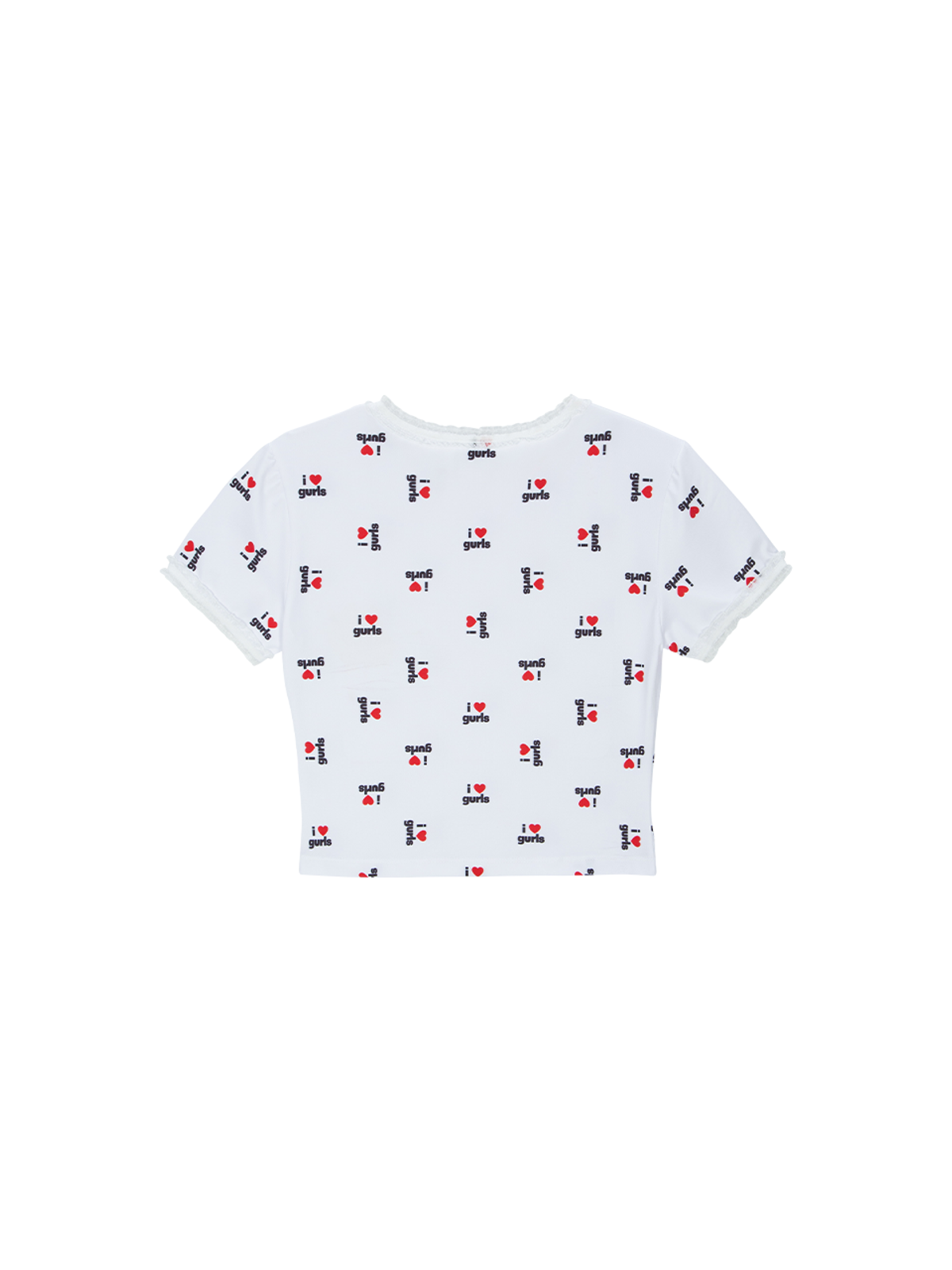 에즈이프 캘리(ASIF CALIE) LOVE GURLS GRAPHIC CROP T-SHIRT WHITE