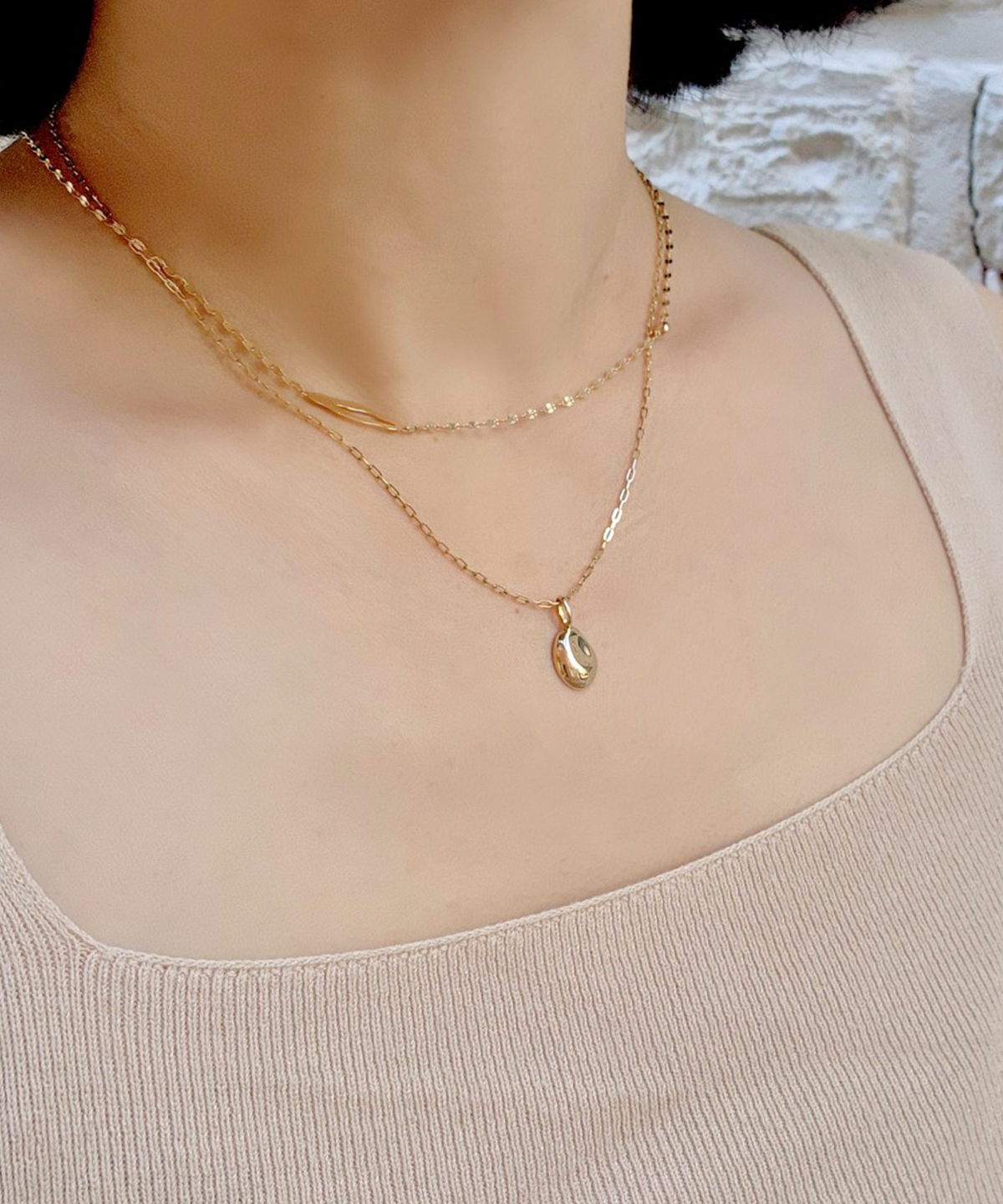 제이라헬(J-RAHEL) [14K/18K 골드] 비정형 조약돌 펜던트 목걸이