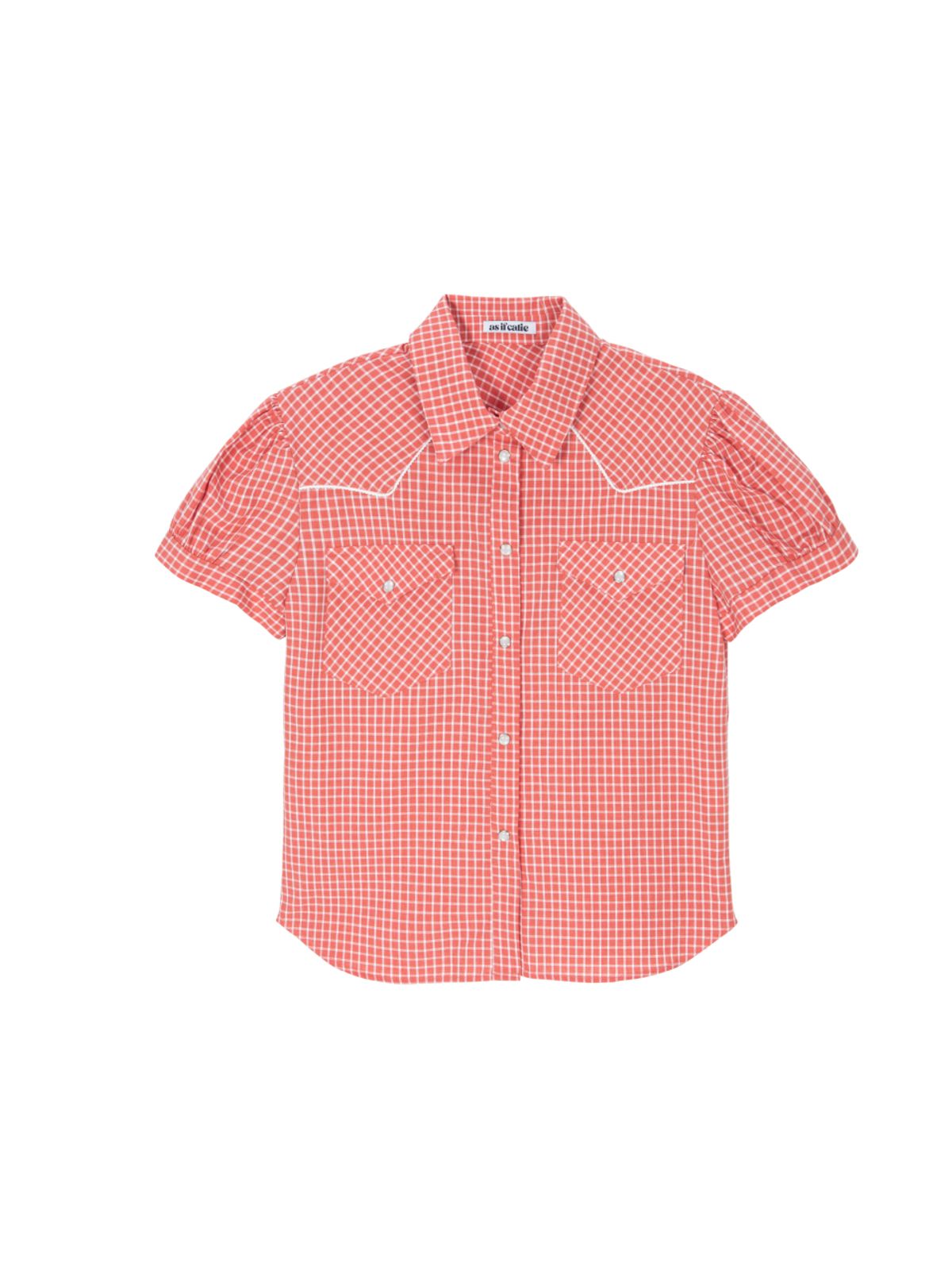 에즈이프 캘리(ASIF CALIE) VINTAGE CHECKERED WESTERN PUFF SHIRT RED