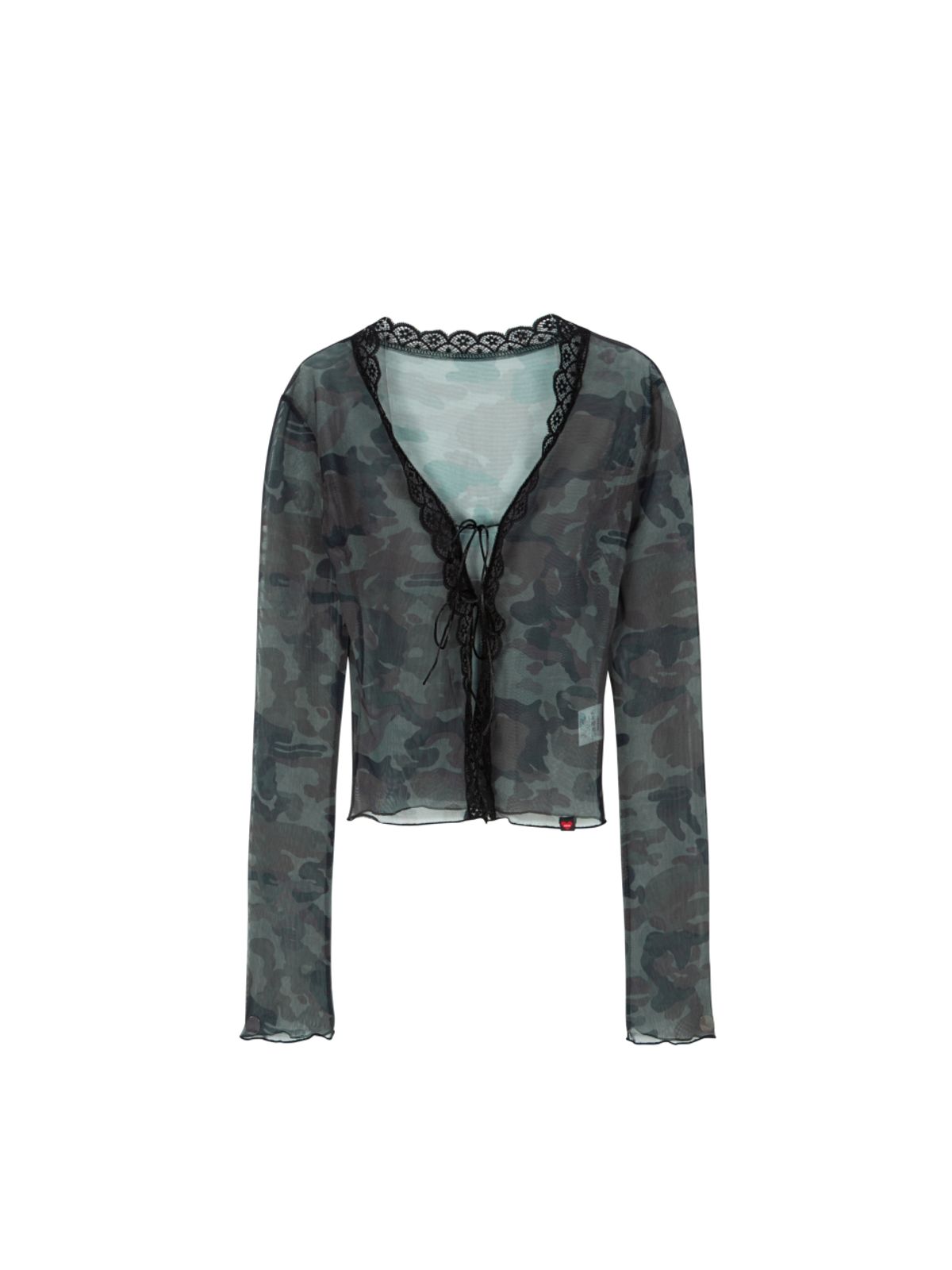 에즈이프 캘리(ASIF CALIE) SEE-THROUGH MESH CARDIGAN CAMO