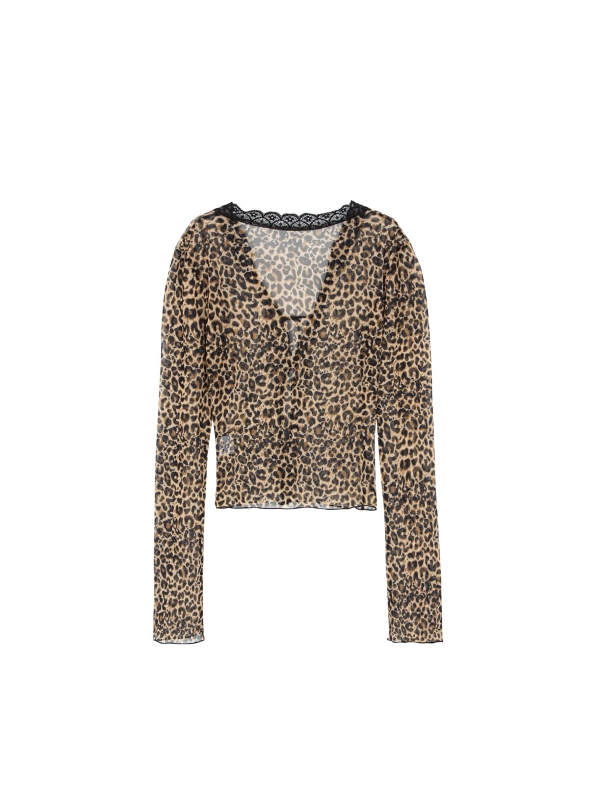 에즈이프 캘리(ASIF CALIE) SEE-THROUGH MESH CARDIGAN LEOPARD