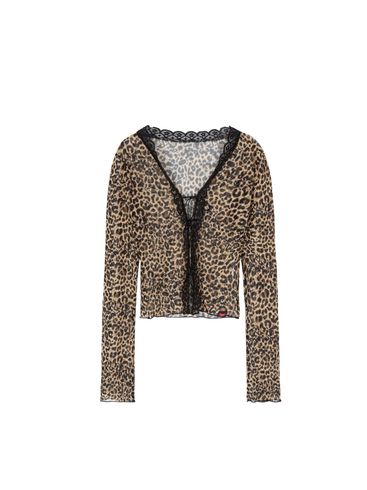 에즈이프 캘리(ASIF CALIE) SEE-THROUGH MESH CARDIGAN LEOPARD