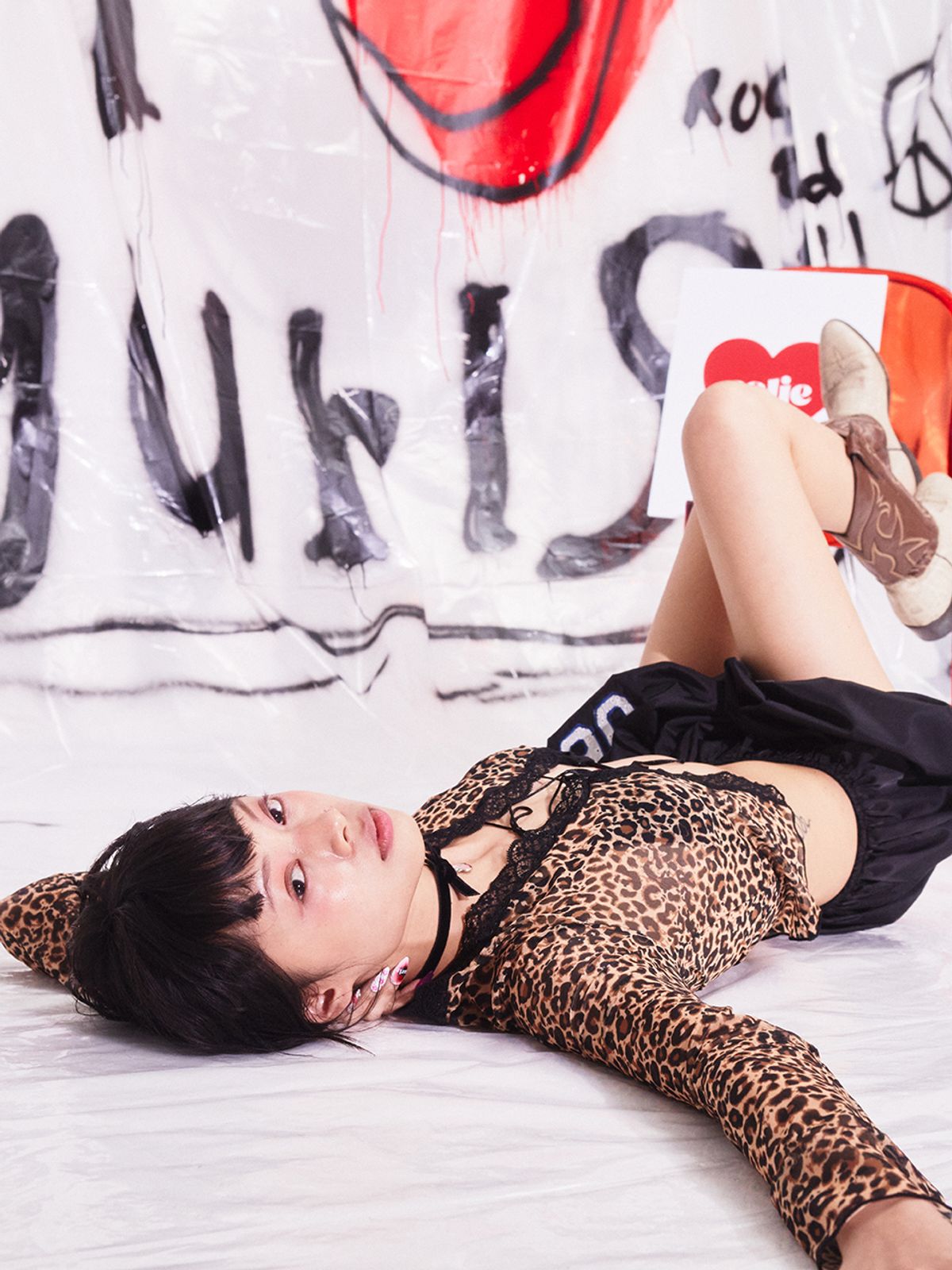 에즈이프 캘리(ASIF CALIE) SEE-THROUGH MESH CARDIGAN LEOPARD
