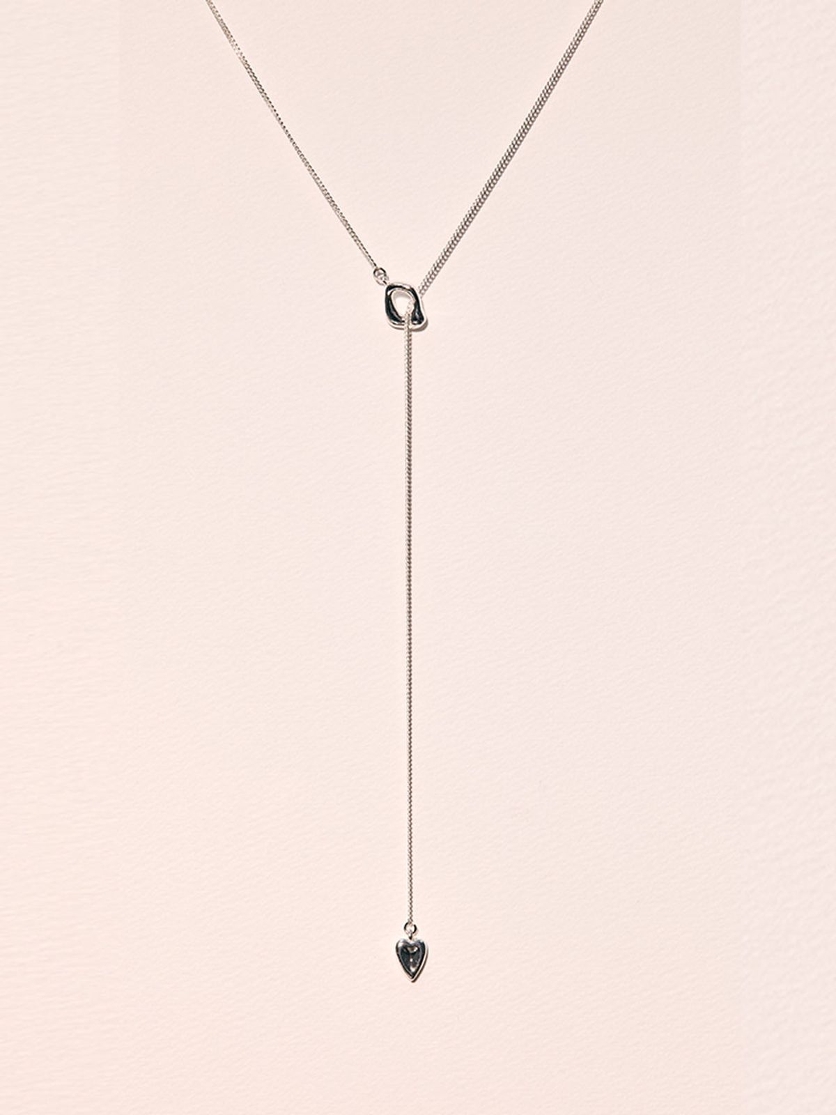 헤이(HEI) Y drop heart necklace