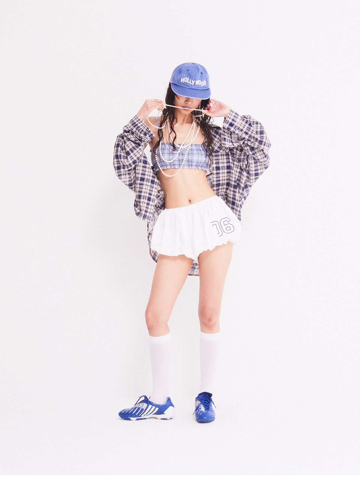에즈이프 캘리(ASIF CALIE) NEW DIRTYWASHING OVERFIT CHECK SHIRT NAVY