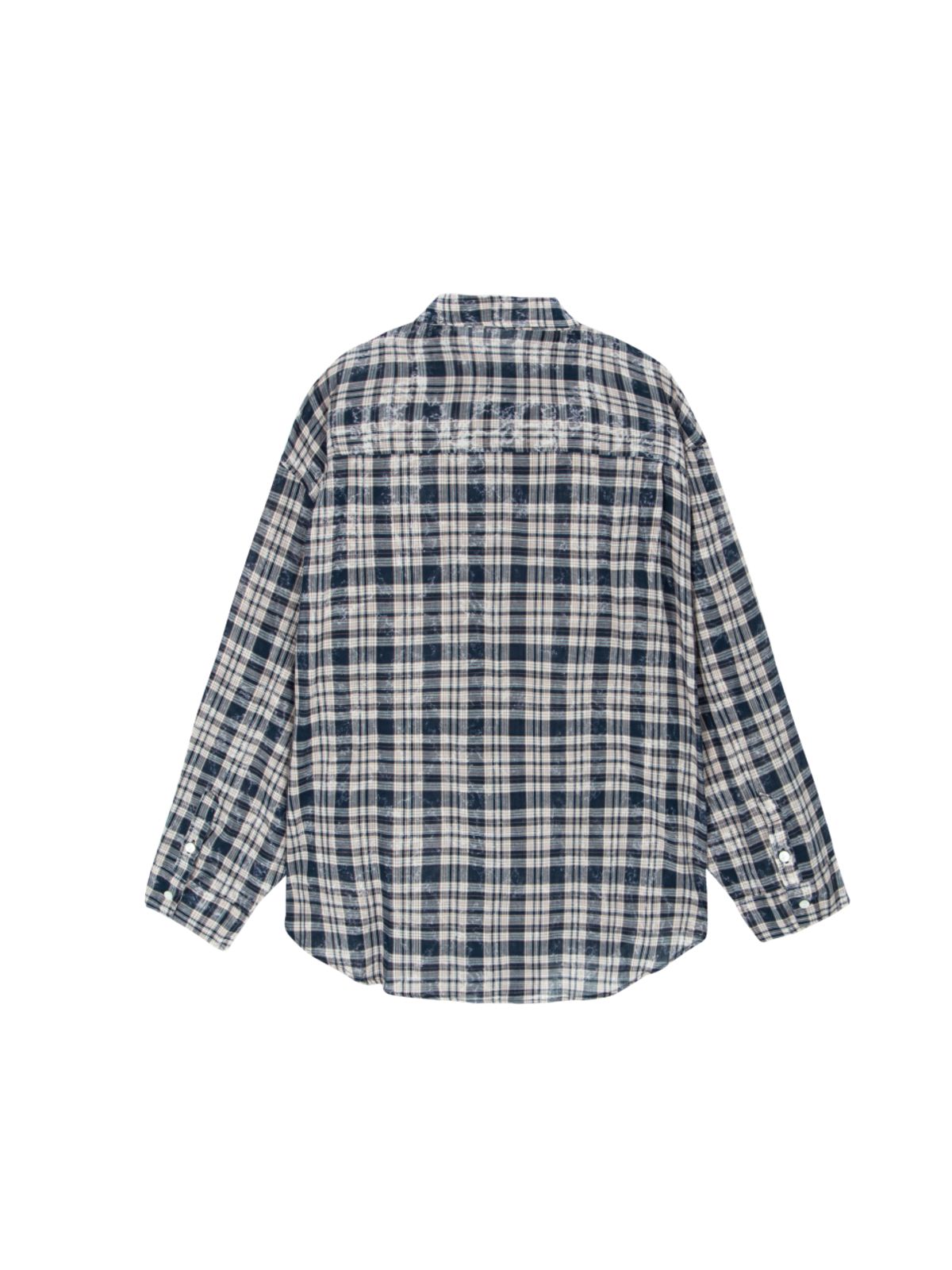에즈이프 캘리(ASIF CALIE) NEW DIRTYWASHING OVERFIT CHECK SHIRT NAVY